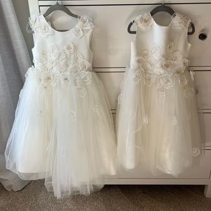 Anthropologie Princess Daliana Emmie Floral Applique Tulle Flower Girl Dress